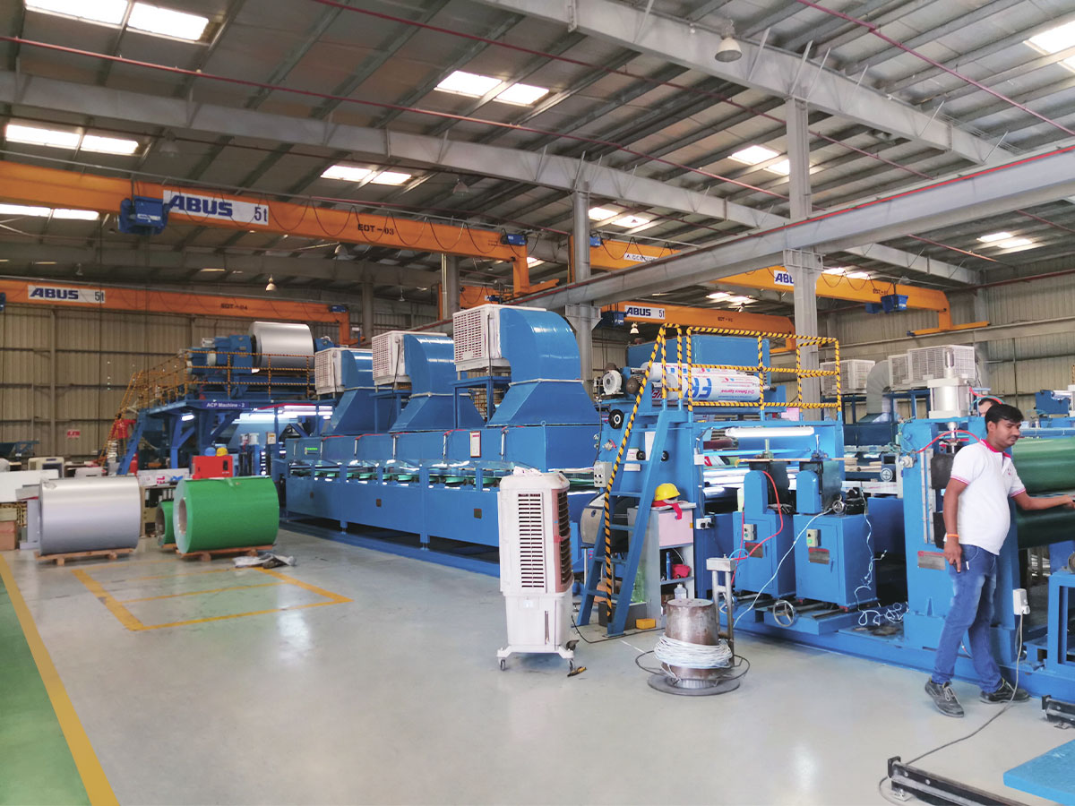 Metal (aluminium) kompositpanel produktionslinje